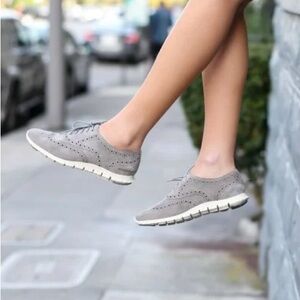 Cole Haan ZeroGrand Wingtip Oxford – Light Gray Suede